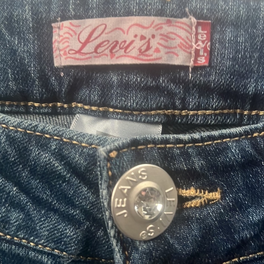 Levi's Vintage Girls Dark Denim High-Waisted Button-Button Fly Jeans Size 12 Reg - Picture 6 of 10
